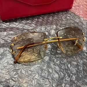 Cartier C Decor Sunglasses Diamond Cut Lenses Big C